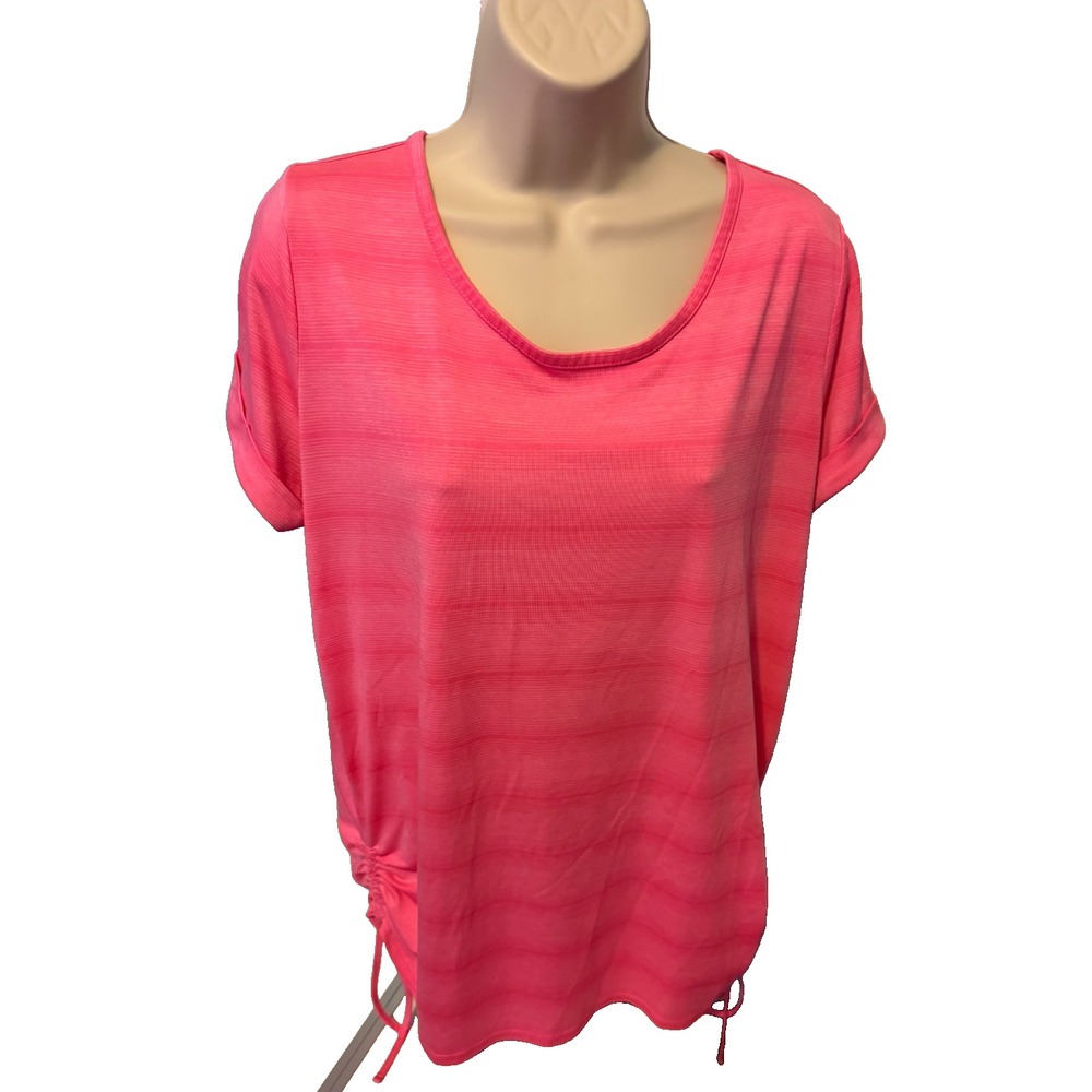 Made for Life Women L Hot Pink Short Sleeve Casual Top
